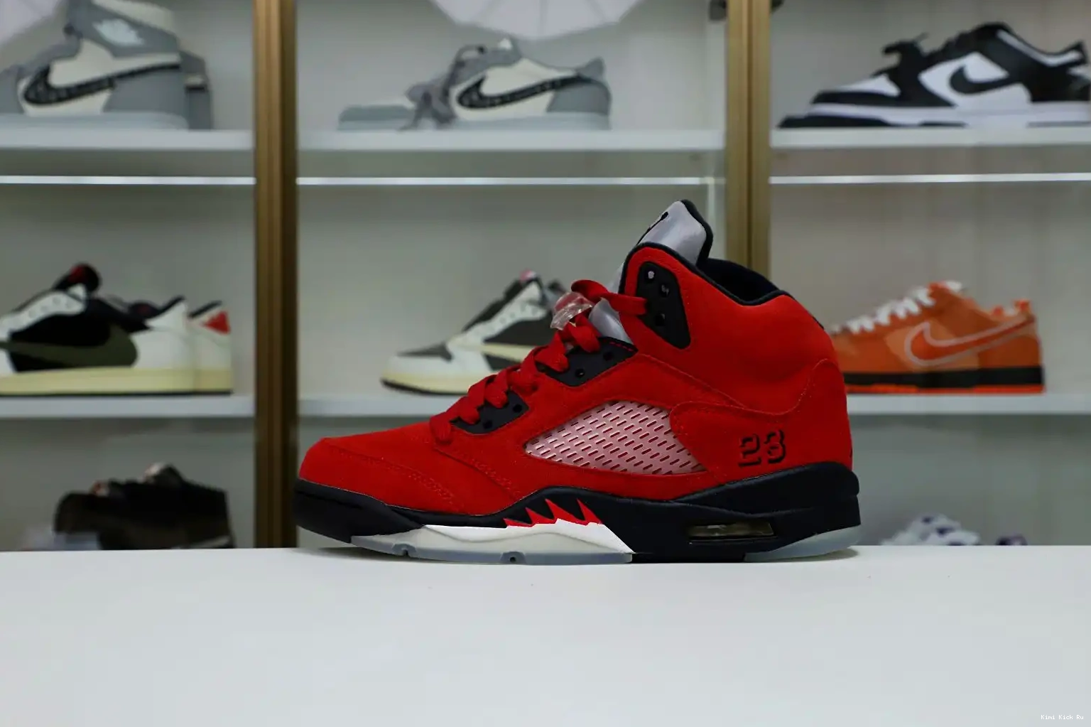 RED RETRO BULL Kimikick JORDAN RAGING AIR 5 SUEDE 0426